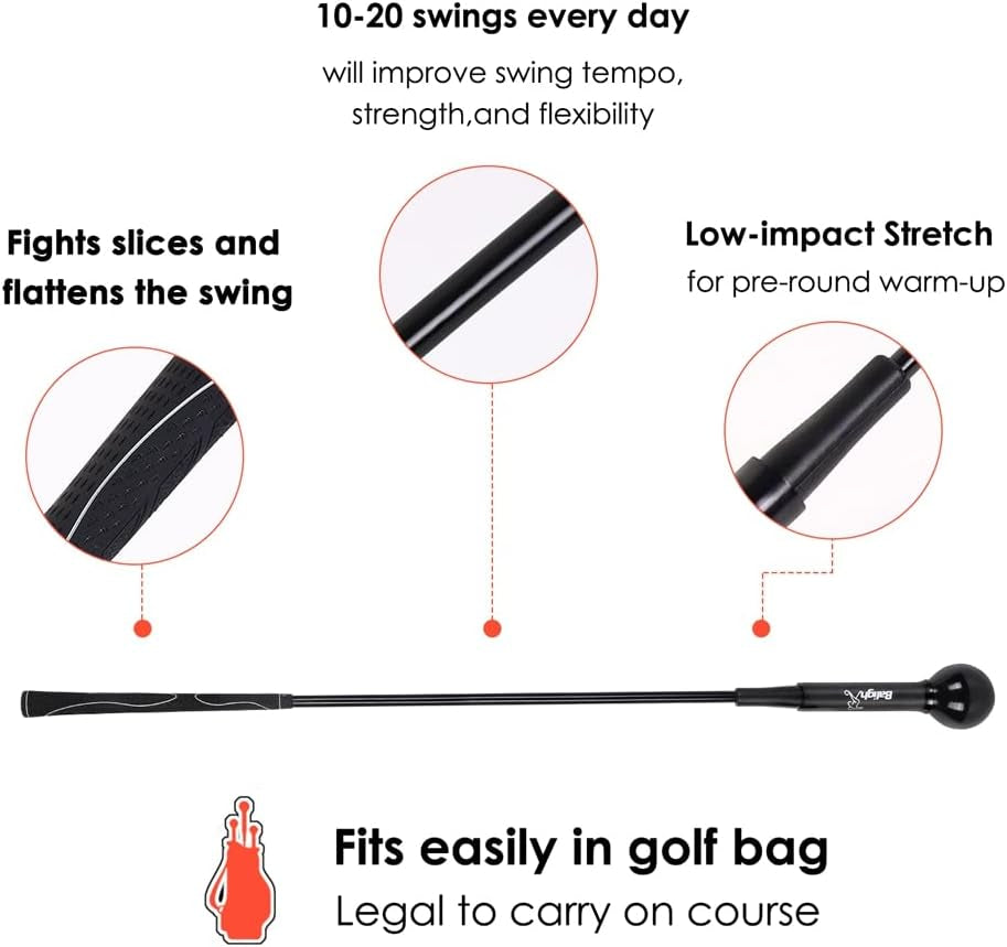 Golf Training Aid Stick - Professional Swing Tempo Trainer for Strength, Balance, and Flexibility (48 Inch)