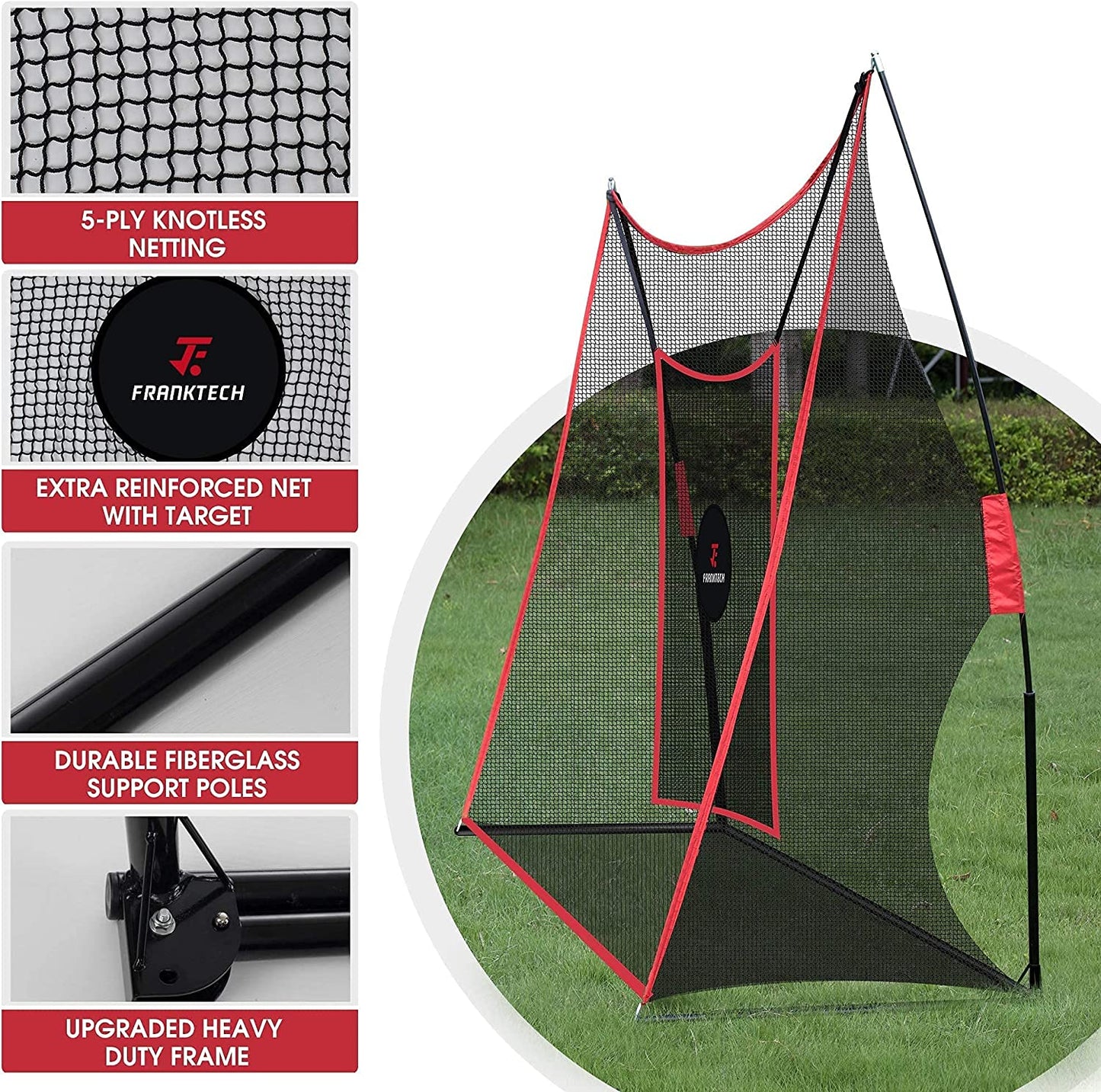 Heavy-Duty Golf Practice Net with High-Impact Chipping Target, Includes Carry Bag and Golf Balls for Indoor and Outdoor Use