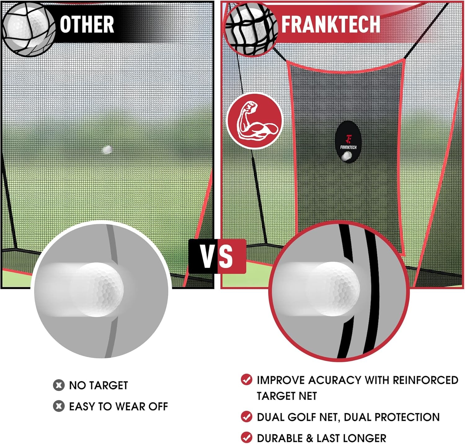 Heavy-Duty Golf Practice Net with High-Impact Chipping Target, Includes Carry Bag and Golf Balls for Indoor and Outdoor Use