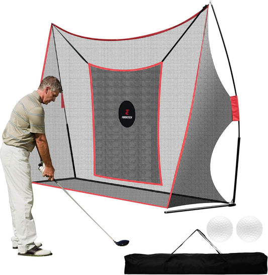 Heavy-Duty Golf Practice Net with High-Impact Chipping Target, Includes Carry Bag and Golf Balls for Indoor and Outdoor Use