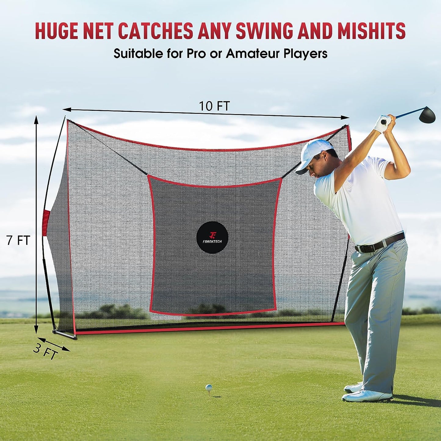 Heavy-Duty Golf Practice Net with High-Impact Chipping Target, Includes Carry Bag and Golf Balls for Indoor and Outdoor Use