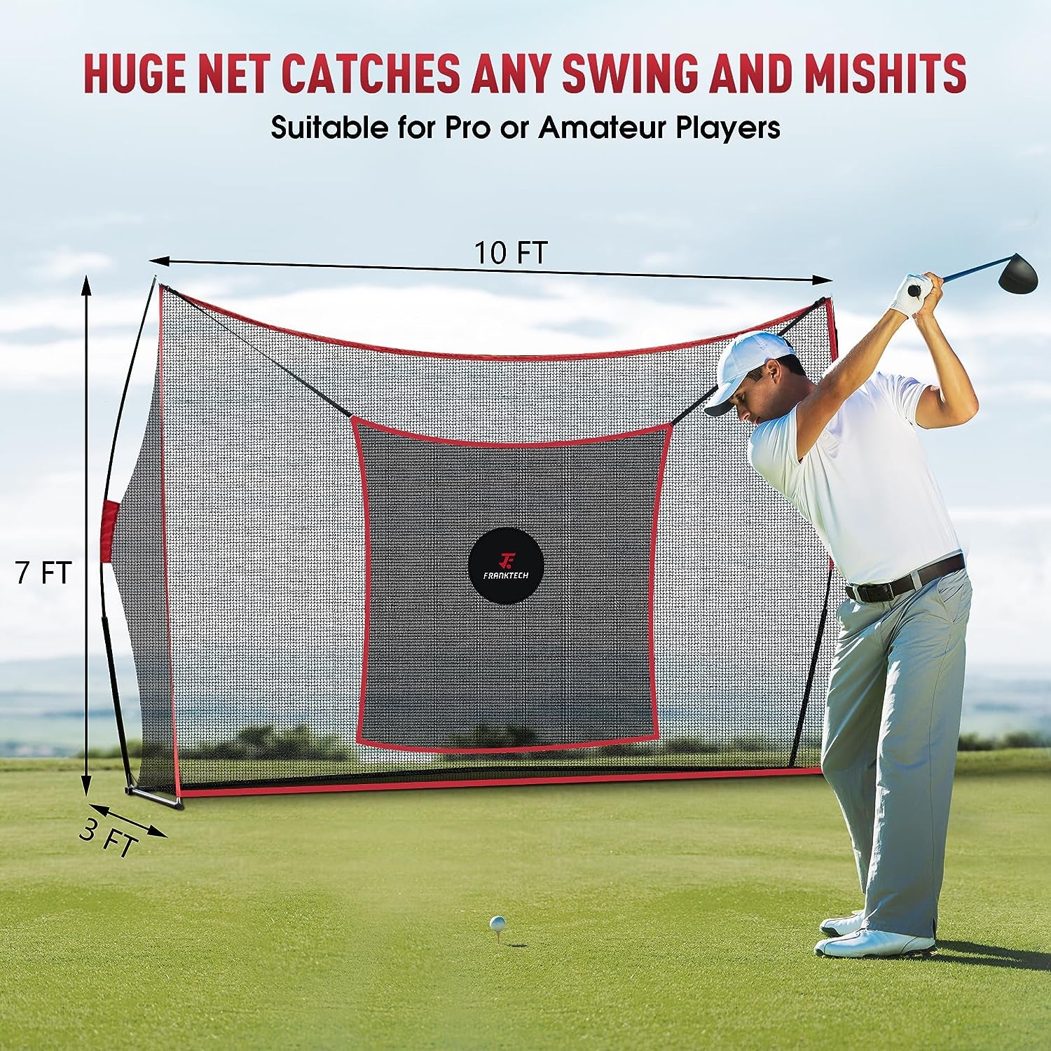 Heavy-Duty Golf Practice Net with High-Impact Chipping Target, Includes Carry Bag and Golf Balls for Indoor and Outdoor Use